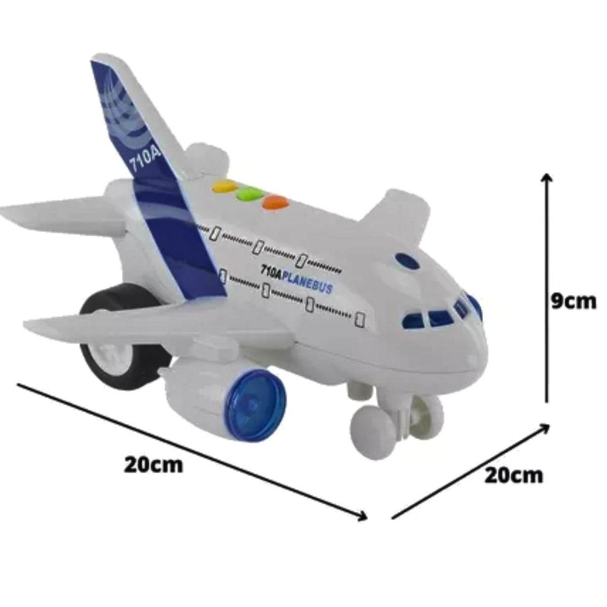 Avião De Brinquedo 710a Com Luz Som E Fricção Bbr Toys Cor Branco Avião De Brinquedo 710a Com Luz Som E Fricção Bbr Toys Cor Branco
